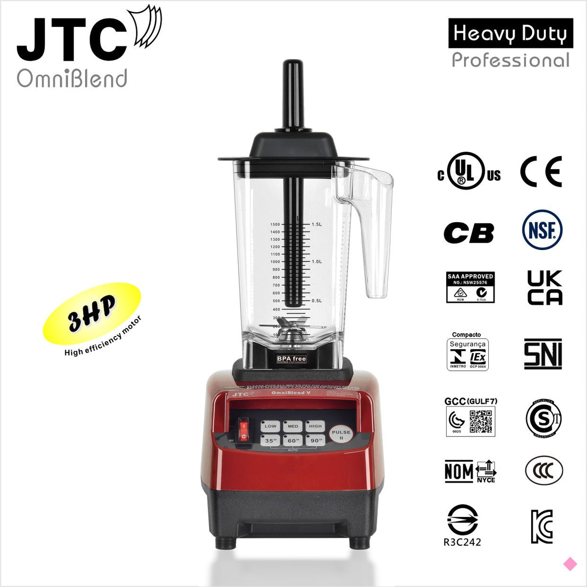JTC OmniBlend TM 800AQ with 1.5L D Jug Set & OmniShield I Sound Shield 7 Year Warranty