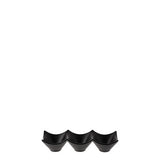 828717 - COU COU Melamine Matte Black Divided Dish 3 Comp (Set of 6)