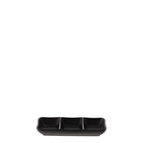 828717 - COU COU Melamine Matte Black Divided Dish 3 Comp (Set of 6)
