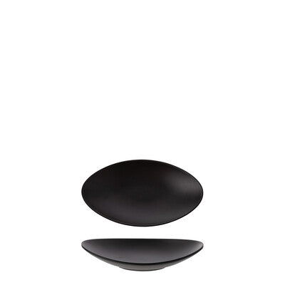 828781 - Matte Black Oval Plate- COU COU Melamine (Set of 6)