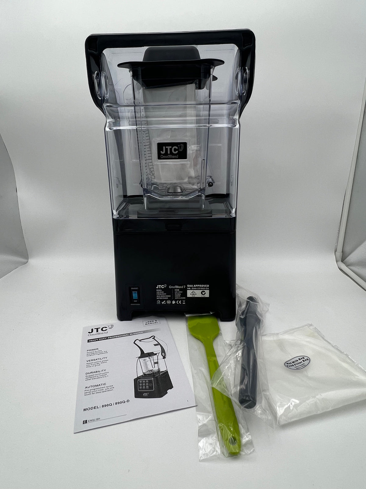 JTC OmniBlend 890Q Omni-Q7 Integrated Quiet Commercial Blender 1.5 Litre D Jug Set