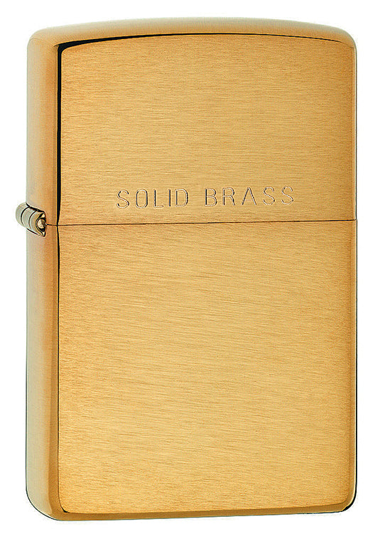 Zippo Brushed Finish Brass with "Solid Brass" Etch - 90204