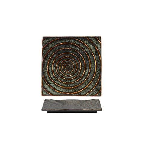 Tablekraft Fusion Square Tile Plate Patina (Sold in sets of 6)