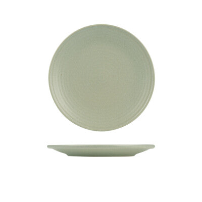 9029570 - Round Coupe Ribbed Plate -PEARL PISTACHIO (Sold in sets of 6