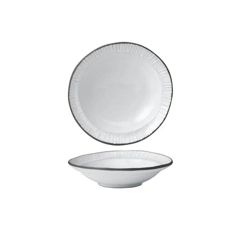Tablekraft Linea Organics Deep Plate W/Rim White (Sold in sets of 5)