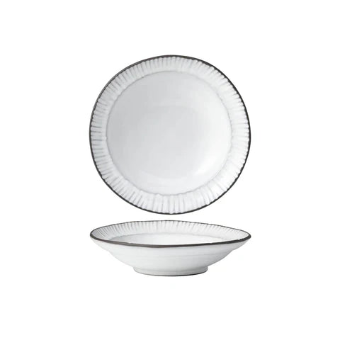 Tablekraft Linea Organics Deep Plate W/Rim White (Sold in sets of 5)
