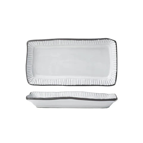 Tablekraft Linea Organics Rect Platter 300x160x40mm White (Sold in sets of 4)