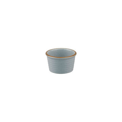 9099216 - Ribbed Ramekin -85mm Ø - 50mm H PORCELAIN BLUESTONE (Sold in