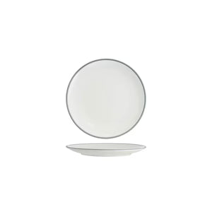 91012-GY - Tablekraft Core Round Plate Coupe Shape (Set of 6)