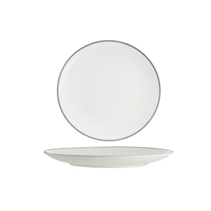 91012-GY - Tablekraft Core Round Plate Coupe Shape (Set of 6)