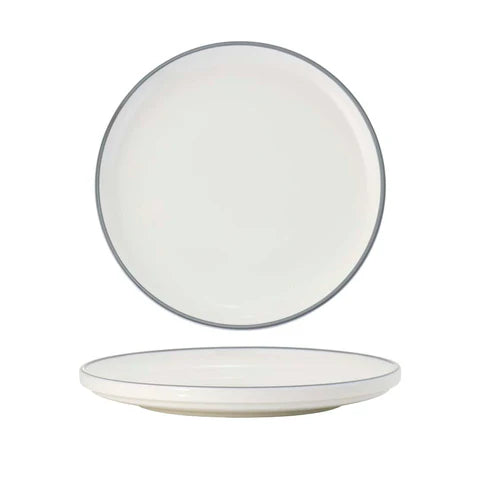 91086-GY - Tablekfraft Core Round Plate Walled Lip 200x23mm (Box of 4)
