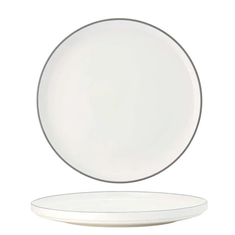 91087-GY - Tablekraft Core Round Plate Walled Lip 270x26mm (Box of 3)
