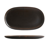 926646 - OVAL COUPE PLATE-405x240mm (Sets of 3) Moda Porcelain Rust
