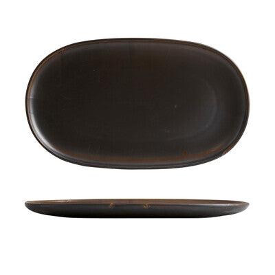 926646 - OVAL COUPE PLATE-405x240mm (Sets of 3) Moda Porcelain Rust