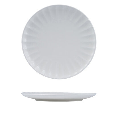 927262 - ROUND PLATE-260mm Ø SCALLOP (Sets of 4) SNOW
