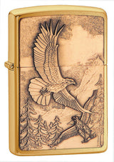 Zippo Where Eagles Dare Brushed Brass - 92854
