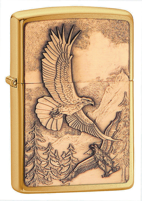 Zippo Where Eagles Dare Brushed Brass - 92854