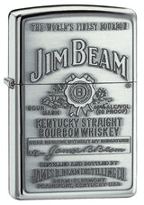 Zippo Jim Beam® Full Label Pewter Chip High Polished Chrome - 94257