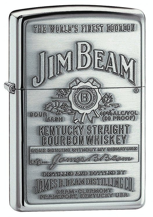 Zippo Jim Beam® Full Label Pewter Chip High Polished Chrome - 94257