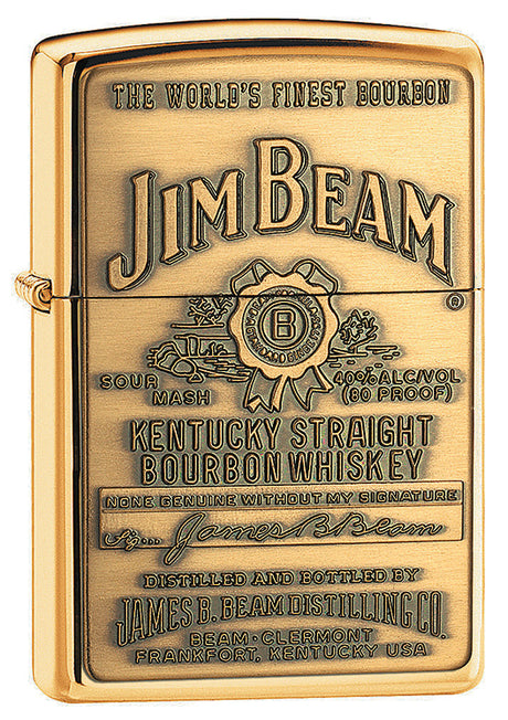 Zippo Jim Beam® Full Label Brass Chip High Polished Brass - 94258