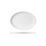 94841 - White Album Oval Plate Flared 285X180X40Mm (U3217) (Sold in 