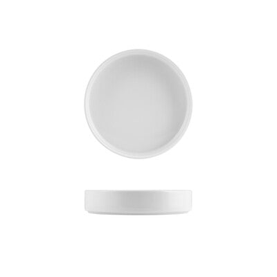 955320 - High Stackable Plate - White Stoneware Sango (Set of 4)