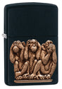 Zippo Black Matte 3 Wise Monkeys - 97153