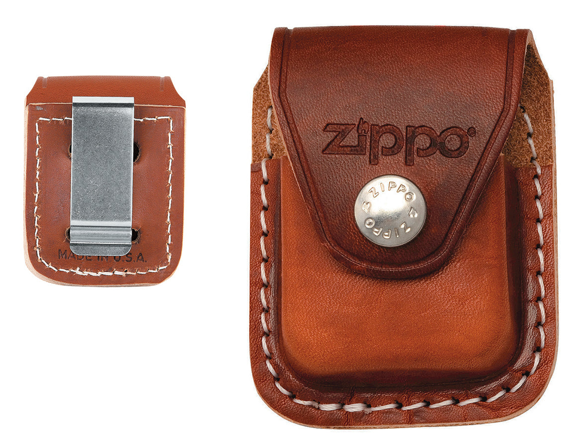 Zippo Brown Leather Pouch with Clip - 98000