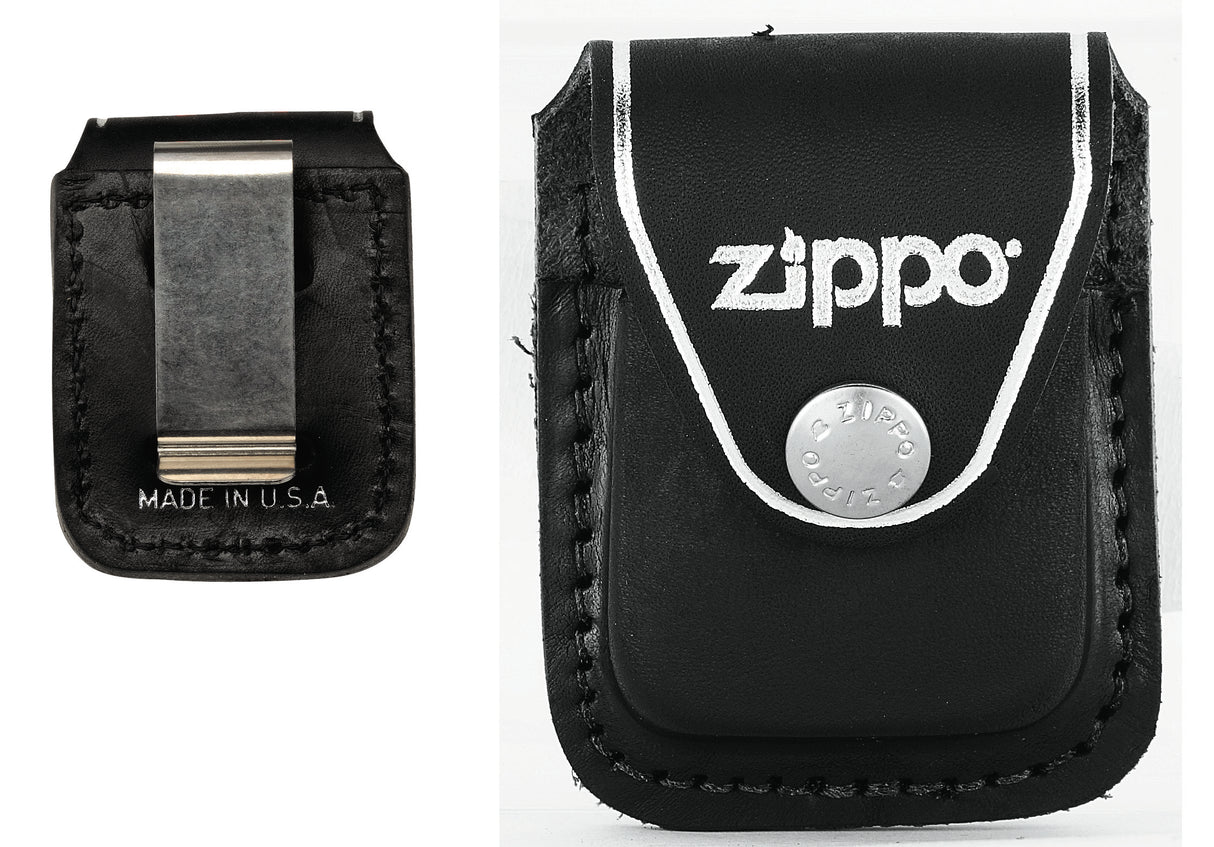 Zippo Black Leather Pouch with Clip - 98001
