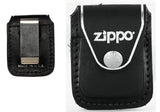 Zippo Black Leather Pouch with Clip - 98001