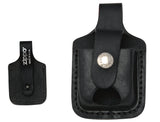 Zippo Black Leather Pouch with Wide Loop and Thumb Notch - 98005