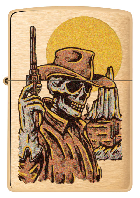 Zippo Cowboy Skull Design Brushed Brass - 98519