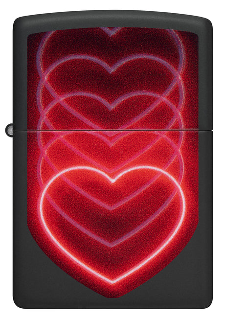 Zippo Hearts Black Light Design - 98593