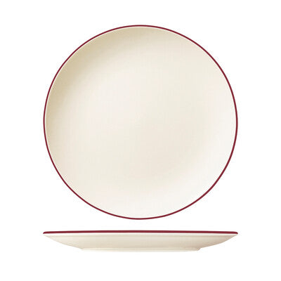 ID Fine Plate 300mm - Maroon Band (Set of 6)