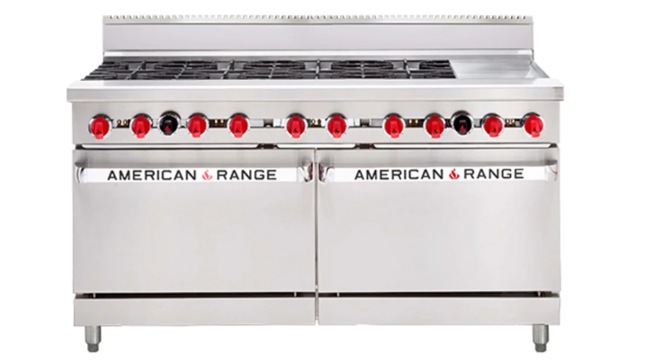American Range AAR.8B.12G 60" Gas Oven Range 8x Burner Top Gas Oven