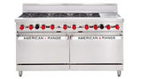 American Range AAR.8B.12G 60" Gas Oven Range 8x Burner Top Gas Oven