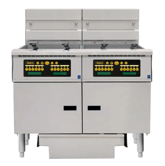 Anets FDAEP214C Platinum Series Electric Fryer with Computer Control 2 Filter Drawer System Drawer Fryers