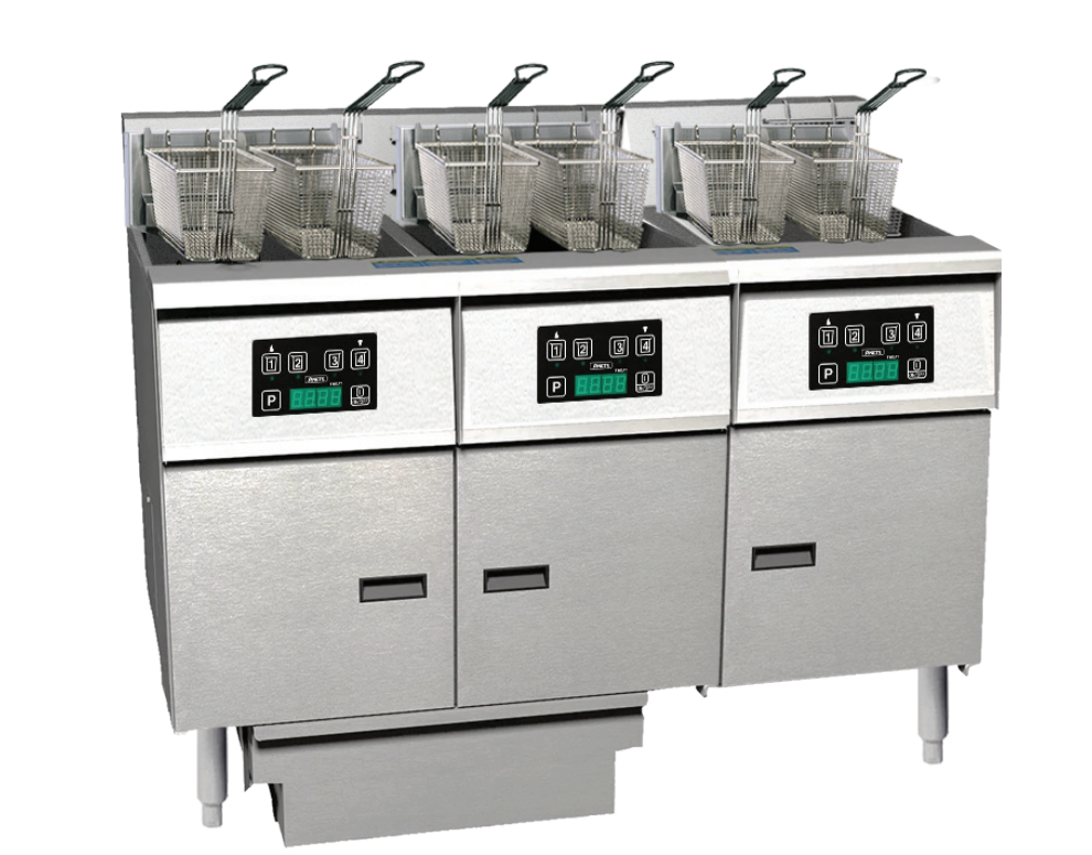 Anets FDAEP314D Platinum Series Electric Fryer with Digital Control 3 Filter Drawer System Drawer Fryers
