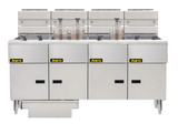 Anets FDAGG414R Goldenfry Gas Tube Fryer with 4 Bank Fryer Filter Drawer System Millivolt Control Deep Fryers
