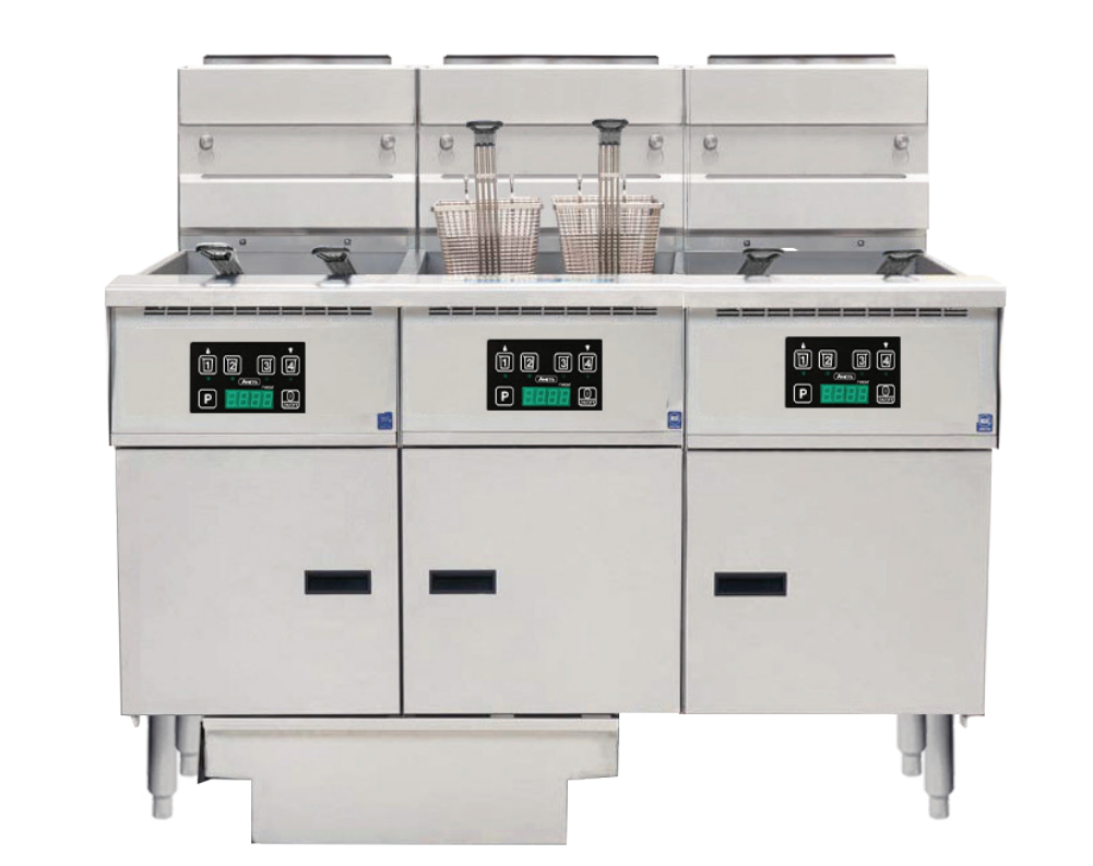 Anets FDAGP355D Platinum Series Gas Fryer with Digital Control 3 Filter Drawer System Drawer Fryers