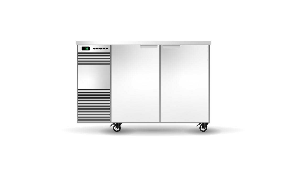 Skope BackBar 2 Solid Door Underbench Fridge 410L
