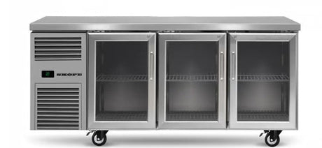 Skope BB.3.GSL.r-SS | BackBar | 3 Glass Sliding Door | Remote | Fridge | BackBar Fridge | Commercial Under Bench Fridge