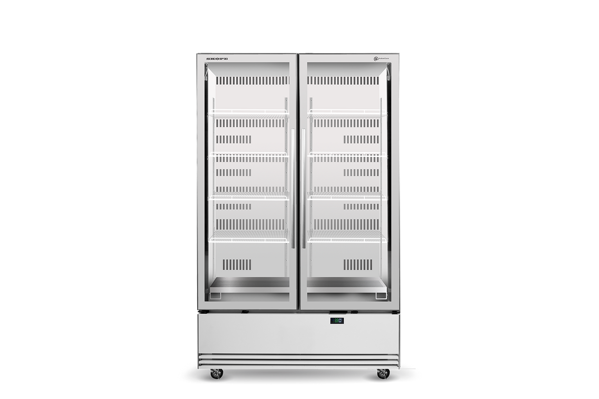 Skope ActiveCore Bottom Mount 2 Glass Door Upright Fridge 1030L
