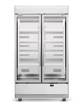 Skope BME1200N-AC | 2 Glass Door Display | Storage Fridge | with Lit Sign | Bottom Mount | Upright Fridge | Display Fridge | Commercial Upright Fridge