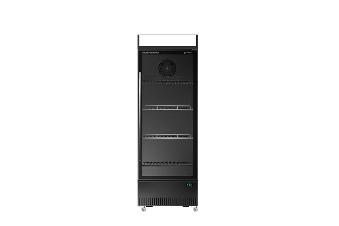 Skope ActiveCore SlimLine 1 Glass Door Upright Fridge 277L