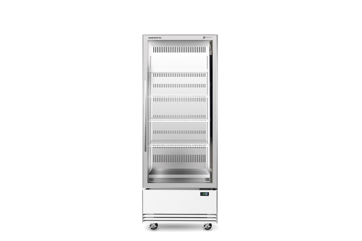 Skope ActiveCore Bottom Mount Upright Fridge 1 Glass Door 559L