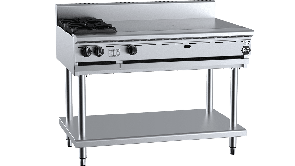B+S Black Series BT-SB2-TT9 Combination Two Open Burners & 900mm Target Top