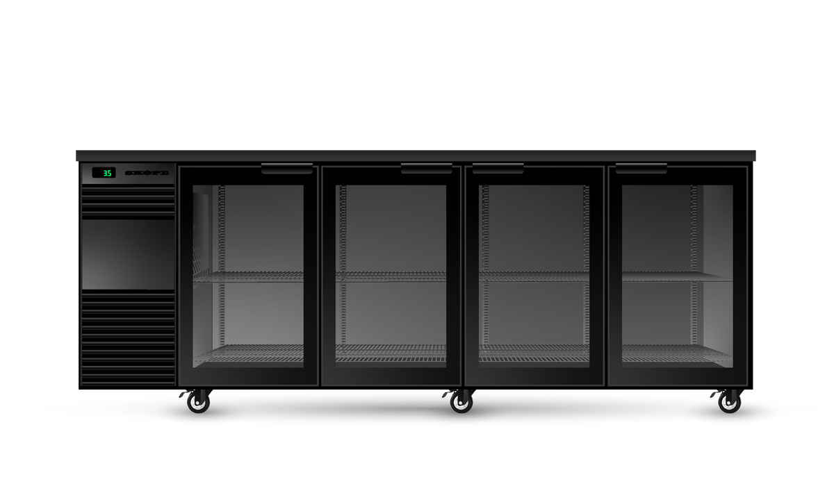 Skope BackBar 4 Glass Door Underbench Fridge 860L