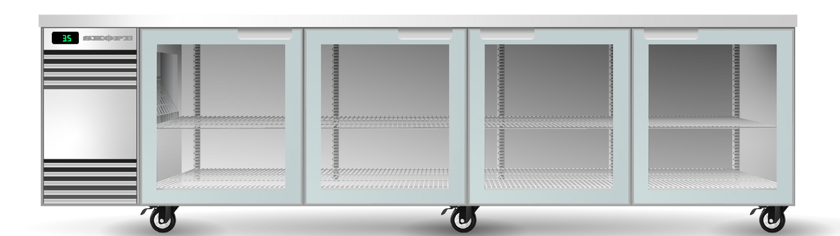 Skope CL.4.GSL-SS | BackBar | 4 Glass | Sliding Door | CounterLine | Fridge | Commercial Fridge
