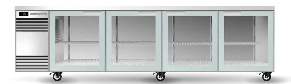 Skope SL.4.SSW-SS | BackBar | 4 Glass Door | Swing Door | SlimLine | Fridge | Display Fridge | Commercial Fridge